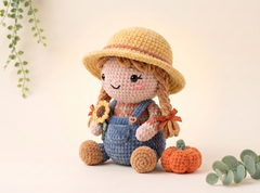 Crochet Doll Pattern – Sadie the Sunflower Farmer