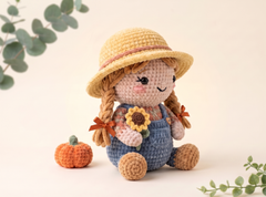 Crochet Doll Pattern – Sadie the Sunflower Farmer