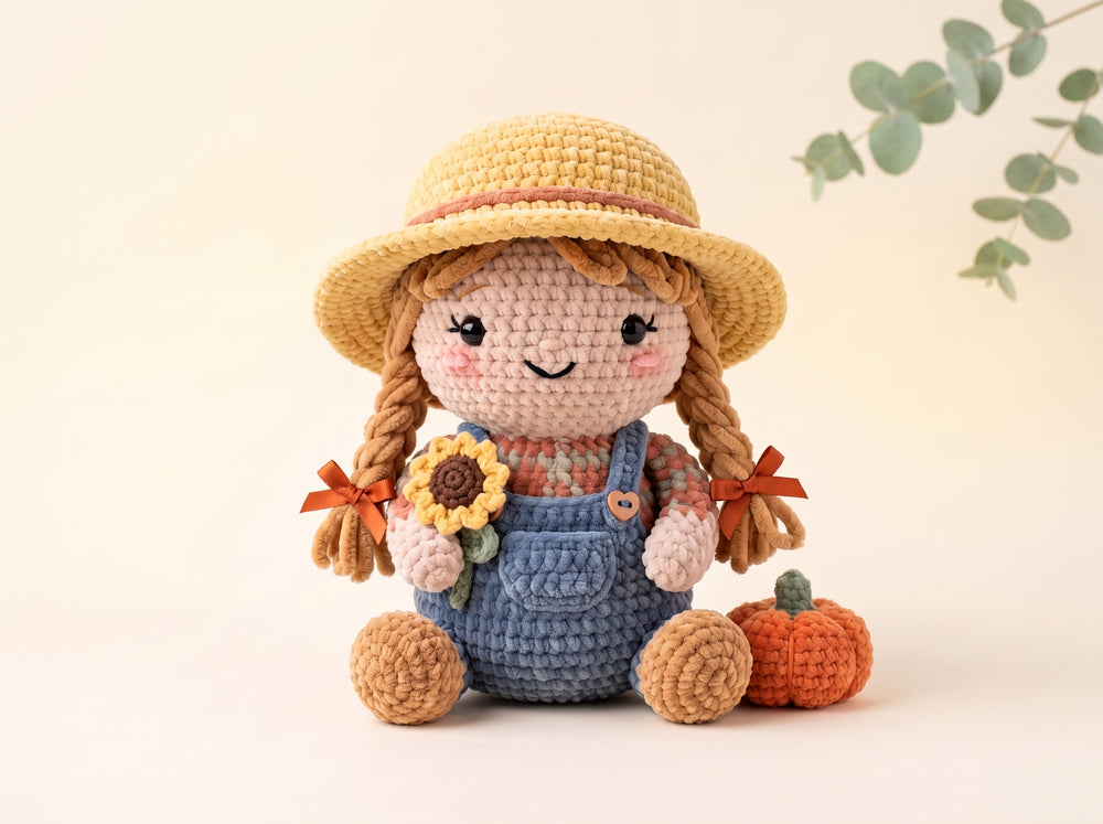 Crochet Doll Pattern – Sadie the Sunflower Farmer
