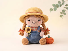 Crochet Doll Pattern – Sadie the Sunflower Farmer