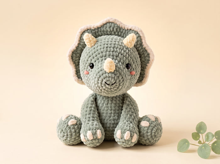 Triceratops Crochet Pattern – Tori the Dinosaur