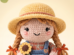 Crochet Doll Pattern – Sadie the Sunflower Farmer