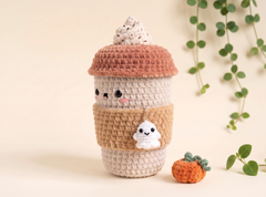 Crochet Pattern — Pumpkin Spice Latte with Ghost Face