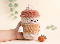 Crochet Pattern — Pumpkin Spice Latte with Ghost Face