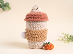 Crochet Pattern — Pumpkin Spice Latte with Ghost Face