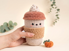 Crochet Pattern — Pumpkin Spice Latte with Ghost Face