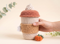 Crochet Pattern — Pumpkin Spice Latte with Ghost Face