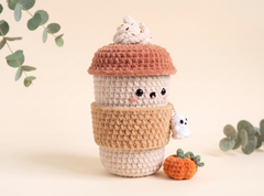 Crochet Pattern — Pumpkin Spice Latte with Ghost Face