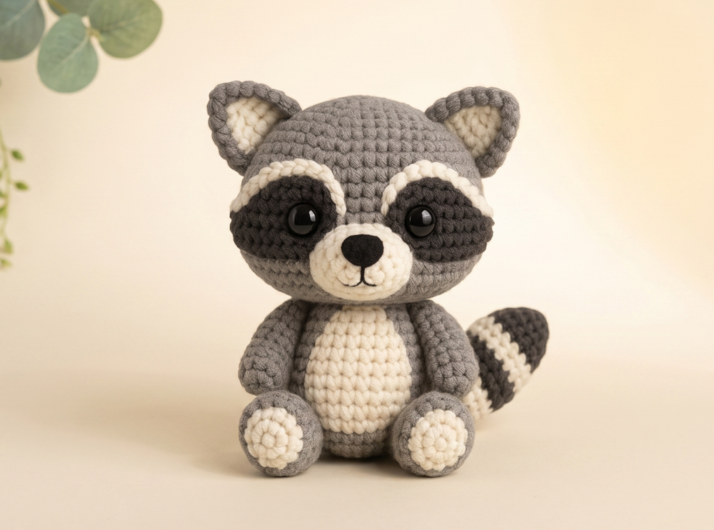 Crochet Raccoon Pattern – Bandit Baby Amigurumi